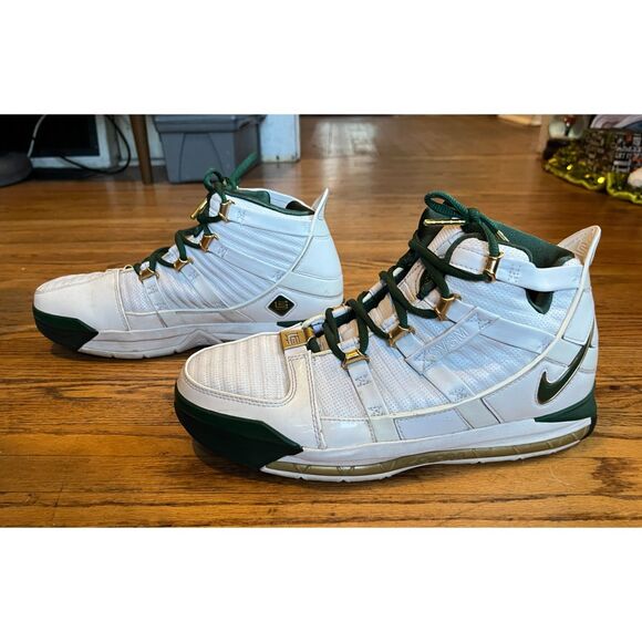 Nike Zoom LeBron SVSM White Green High Top Sneakers Trainers Shoes Mens Size 9.5 main image 8